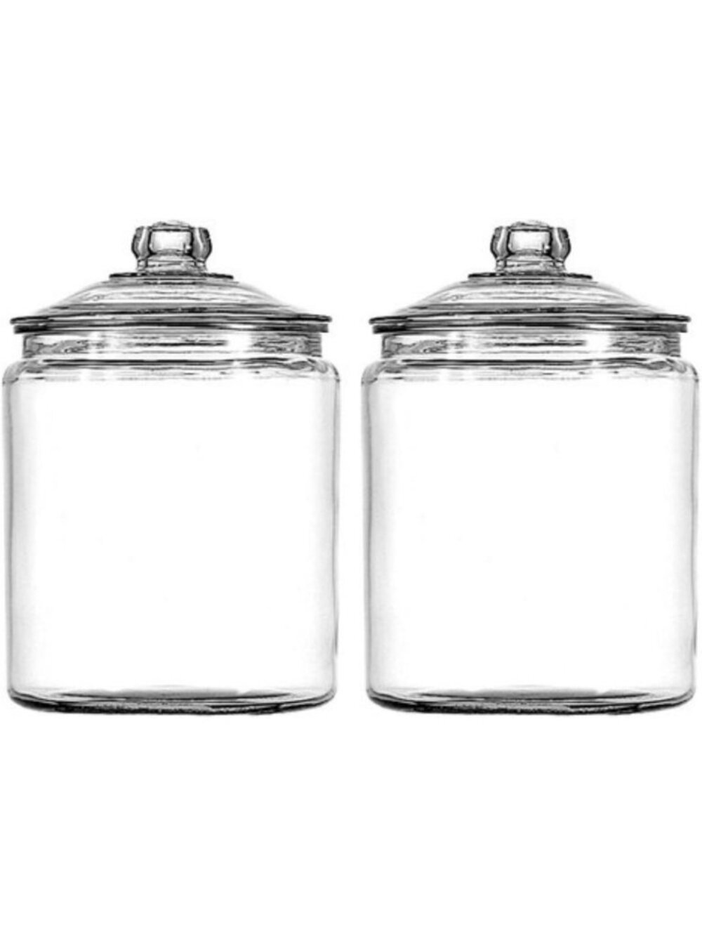 Set of 2 1 Gallon Glass Storage Jars with Lids - Perfect for Kitchen